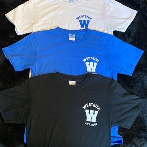 White, blue and black Plain Westside T- shirt set (3)